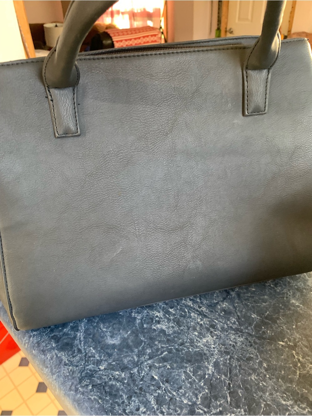 Merona Black Structured Satchel Handbag